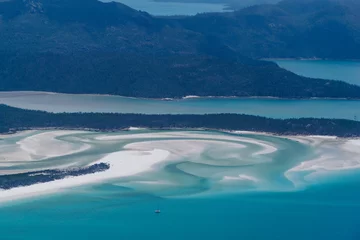 Crédence de cuisine en verre imprimé Whitehaven Beach, île de Whitsundays, Australie Whitsunday Islands und Whitehaven Beach aus der Luft fotografiert
