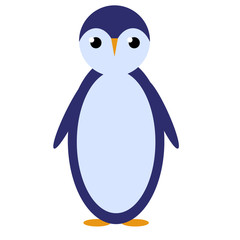 baby penguin flat illustration on white