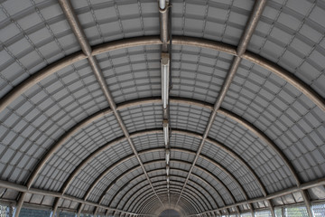 closeup of curve metal roof for texture background.