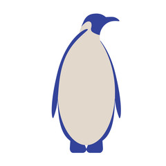 emperor penguin flat illustration on white