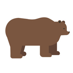 brown bear flat illustration on white