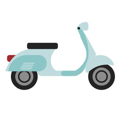 blue motorbike flat illustration on white