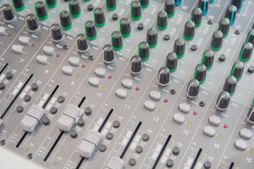 Obraz premium Audio sound mixer control panel. Sound console buttons for adjust the volume