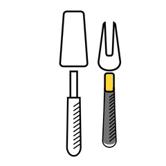 utensils flat illustration on white
