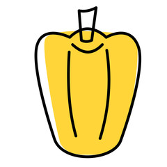 yellow pepper flat illustration on white