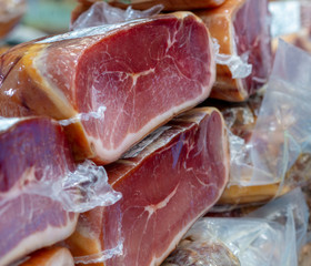 dried pork leg packed on the counter