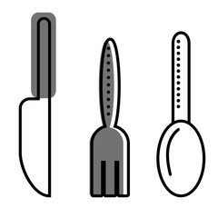 cutlery flat illustration on white