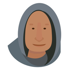 hood man flat illustration on white