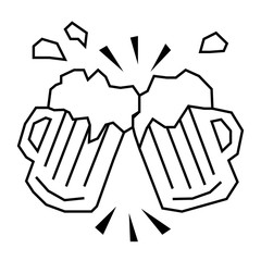 beer mugs flat illustration on white