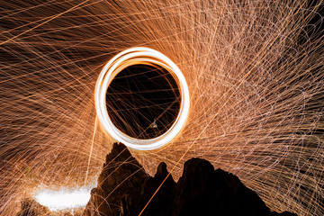 Cercle de feu au Mont Saint michel