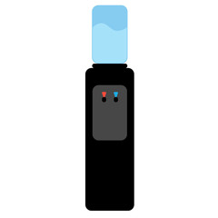 black cooler flat illustration on white