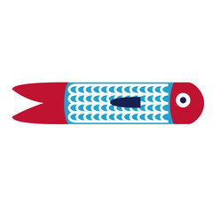 small fish flat illustration on white