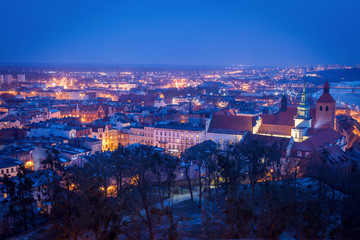 Old town of Grudziadz at night