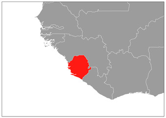 Sierra Leone map on gray base
