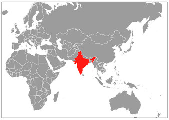 India map on gray base