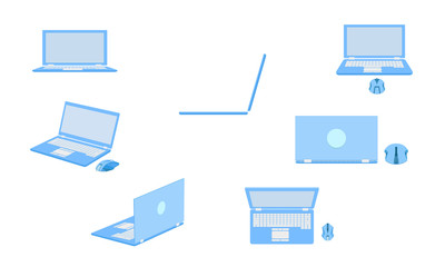 set of labtop notebook element. vector illustration eps10.