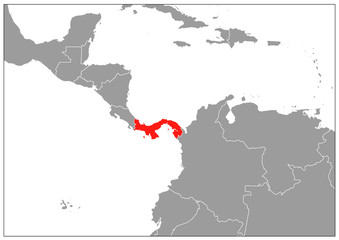 Panama map on gray base