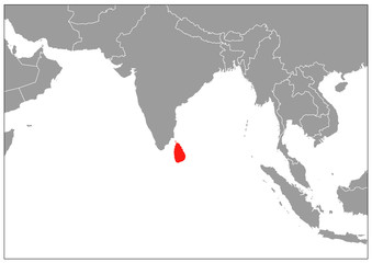 Srilanka map on gray base