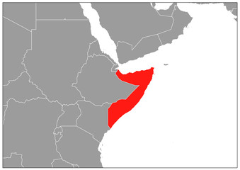 Somalia map on gray base