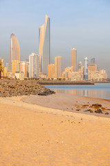 Panorama of Kuwait City from the beach
