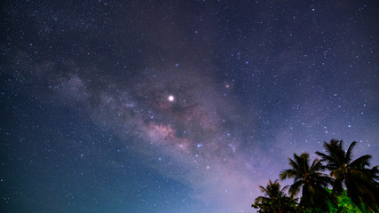 The Milky way and stars in the night sky