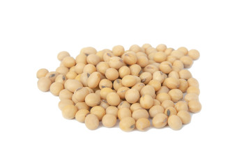 Soybeans isolated on white background with clipping path.