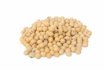 Soybeans isolated on white background with clipping path.