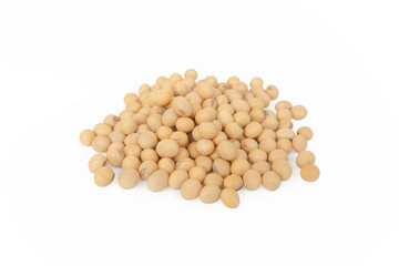 Soybeans isolated on white background with clipping path.