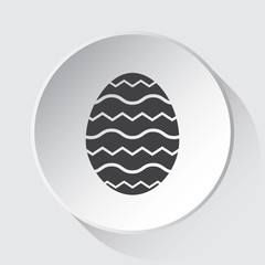 Easter egg with waves - gray icon on white button