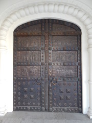 Ancient beautiful door, the entrance to the building