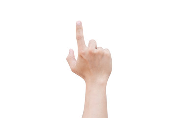 pointing finger isolated on white background with clipping path