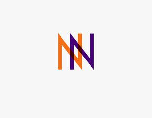 Creative logo two letters N minimalism typography