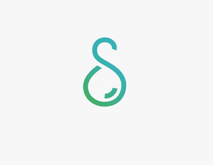 Creative logo letter S drop water typography