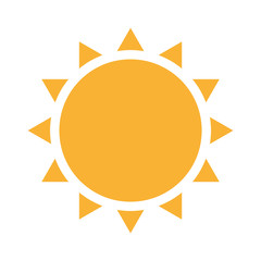 Yellowsun with rays, vector icon. Summer sun icon vector eps10. 