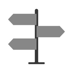  Direction arrows road sign. Blank board with place for text, vector icon.