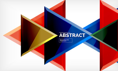 Flying triangles compostion geometric background