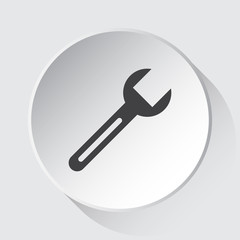 spanner, simple gray icon on white button