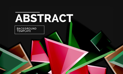 Glossy squares and triangles geometric backgrounds