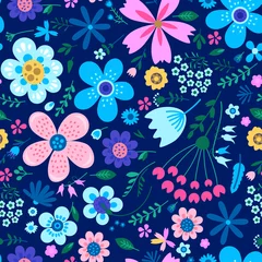 Wallpaper murals Floral pattern Amazing floral vector seamless pattern of flowers