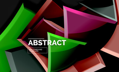 Glossy squares and triangles geometric backgrounds