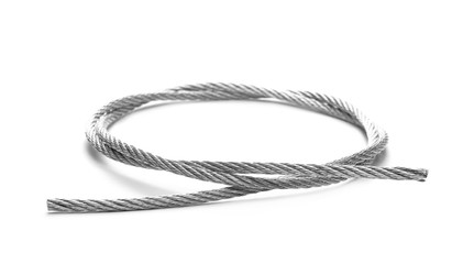 Steel metal with knot hawser isolated on white