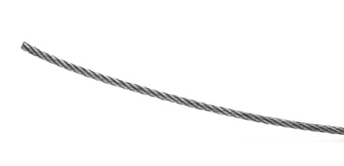 Steel metal hawser isolated on white, clipping path