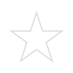 Grey star outline sign. Rating silver star outline icon.