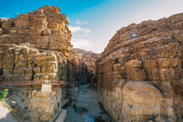 Rocks Wadi Mujib -- national park located in area of Dead sea, Jordan