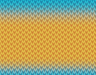Blue and yellow gradient snake skin pattern, long sharp scale