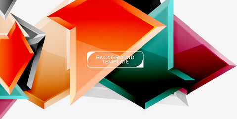 Minimal geometrical triangles with 3d effect abstract background template