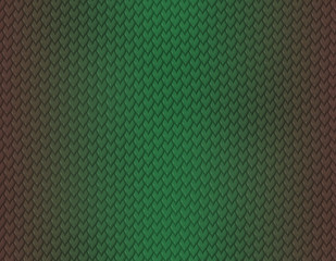 Green and brown gradient snake skin pattern, short sharp scale