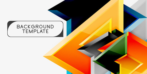 Minimal geometrical triangles with 3d effect abstract background template