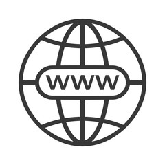 Www globe sign. Www internet globe icon, vector.