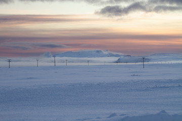 Paisaje en Islandia invierno Nevado